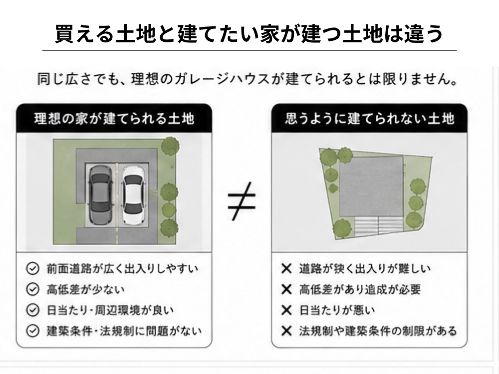 買える土地と建てたい家が建つ土地の違い